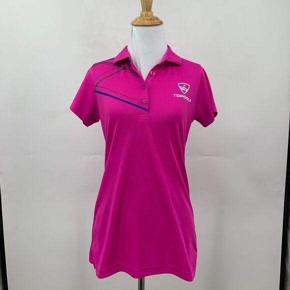 Top Golf Uniform Polo Shirt Women XS Extra Small Honeysuckle Short Sleeve Collar - Picture 2 of 10